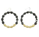 Black Bead Hoop Earrings - Swaziland