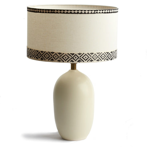 Block-printed Lampshade with border - Pakistan